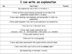 Writing an Explanation