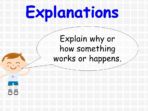 Writing an Explanation