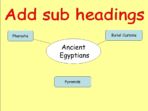 Making A Mind Map –  Report Writing – Ancient Egypt