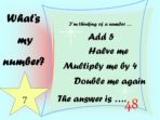 What’s My Number – Double and Halve