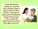 Mothering Sunday / Mother’s Day