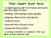 writing a report ks4